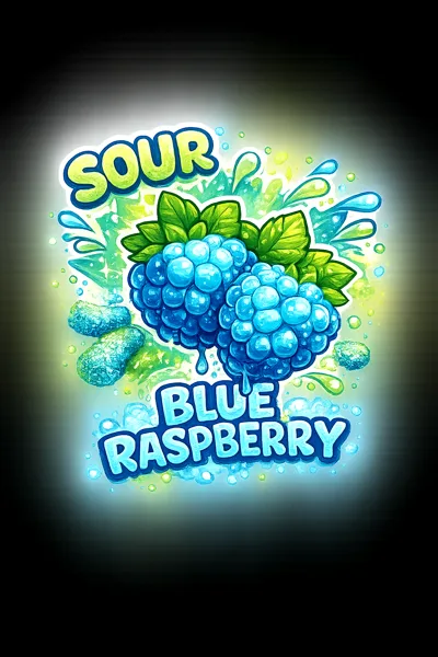 Sour Blue Raspberry cotton candy flavor